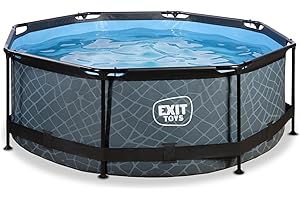 EXIT TOYS EXIT Stone pool ø244x76cm with filter pump - grey