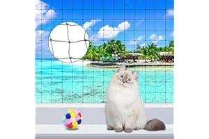 BITOYO Redes Para Gatos Balcones, Red Proteccion Gatos 3x4m Reforzada Alambre Acero con Kit Fijación y Tijeras, Antidesgarro y Anticaídas, Malla Protectora Balcon para Terrazas, Ventanas, Puertas y Vallas