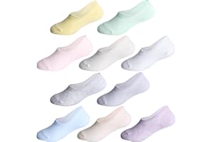 CHUNG Toddler Little Boys Girls No Show Liner Cotton Socks Thin Multi Solid Color White Summer 10 Pack 2T-12Years