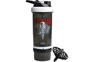 Smartshake Revive Motley Crue Protein Shake Bottles 750ml – Protein Shaker Bottle with Storage Compartment – Shaker Cups for Protein Shakes + Powder, Rock Band Collection