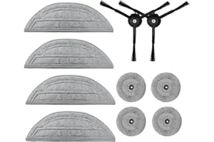 LOOHAOC Piezas de Repuesto roborock S8 MaxV Ultra - Set De Accesorios De 10 Piezas con 2 Cepillos Laterales,4 Paños Principales,4 Mopas De Borde,Repuestos Accesorios para Robots Aspiradores