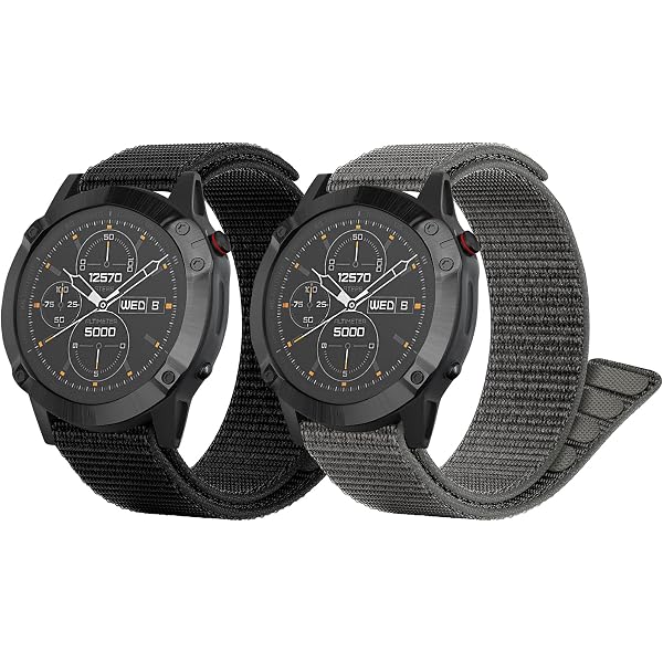 LDFAS Cinturino In Nylon Per Garmin Fenix 7X/6X/5X Plus E Tactix Delta: 26mm, Nero, Facile Da Montare
