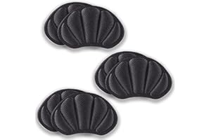 Jinpojun 3 Paires Coussinets pour Chaussures Sont Trop Grands, Autocollants de Talon épais Talons pour Femmes et Hommes, Auto-Adhésif Plaquettes à Talon (Noir)