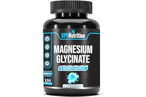 UPHSMILE UPHNUTRITION Magnesium Glycinate Supplements - 1040mg of Magnesium Providing 208mg Elemental Magnesium Per Serving - 4 Month Supply -120 High Strength Capsules -1 Capsule per Serving