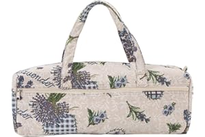 Sheens Borsa per Maglieria Fai-da-Te, Aghi per Cucire per la casa Forniture per Maglieria Artigianato in Tessuto Borsa di stoccaggio Borsa per Organizer Uncinetto Portatile(Fiore Viola.)