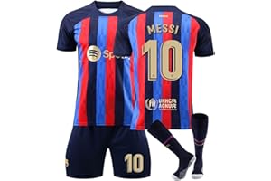 GENERIC Barcelone Camiseta de fútbol Niño,22/23 Equipacion Fútbol de Casa/Visitante,Nr.10 Juego de camisetas de Futbol infantil adulto,2023 Equipo de entrenamiento de fútbol Camiseta Pantalón corto y medias