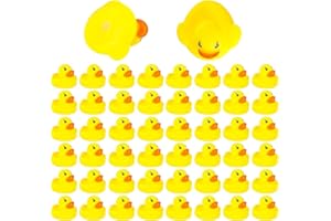 DERAYEE 50pcs Caoutchouc Canard Mignon Petit Canard Jaune Flottant Jouet de Bain Jouet de Divertissement Aquatique pour Enfants