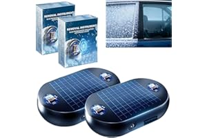 DEJIN 2Pcs Electromagnetic Car Deicer,Anti Freezing Snow Removal Device,2026 New Upgraded Antifreeze Snow Ice Frost Removal Instrument,Universal Solar Rechargeable for Car Windshield
