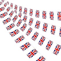 60 Bandierine Union Jack Per Festa Britannica – Formato Misto Rettangolare E Triangolare, 19,8 Metri - 3