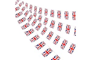 AhfuLife Union Jack Großbritannien Wimpelkette Fahnenkette Flaggenkette, 1 Stück 30 Flaggen Beidseitig UK Wimpel Girlande für 2025 Damen Fußball EM Eurovision WM VE-Day Party Bar Deko