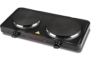 Girmi PE36 Piastra Elettrica Doppia, 2500 W, Piastre in Ghisa, 5 livelli di regolazione temperatura, Accensione separata, Nero