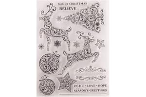 GULANG-KENG Gulangkeng Xmas Deer Tree Silicone Stamps Clear Stamps DIY Christmas Embossing Stamps for Card Making Crafting Printing Christmas Scrapbooking Album Decoration
