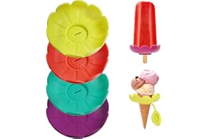 DREAKU Pack of 4 Drip-Free Ice Lolly Holders for Children, Silicone Ice Holder Children Reusable Ice Holder, BPA-Free Ice Drip Protection for Boys and Girls (Pack of 4)
