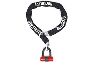 RADIKAL RK72120L Antifurto Moto Doppia Funzione 2 in 1 Catena Sistema ad Anello 120 cm e Mini U 14mm blocca Disco