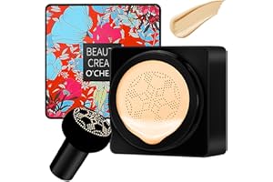 AONAT Mushroom Head Air Cushion CC Cream,Moisturizing Concealer Cream, Full Coverage Foundation,Moisturizing BB Crea-m Makeup Base Long Lasting with Mushroom Makeup Sponge (Natural)