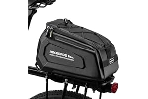 ROCKBROS Borsa Bici Posteriore Rigida, Borsa da Portapacchi per MTB Bicicletta, Impermeabile con Copertura Anti-pioggia, Grande Capacità 9L, Installazione Facile, Accessori Bici