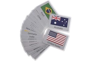 IBLUELOVER Preschool Flash Cards Set 24pcs/32pcs Animals & Transportation & National Flags Waterproof Learning Cognitive Early Educational Learning Cards