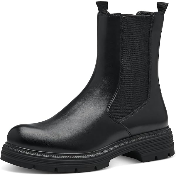 Stivali Chelsea Tamaris Donna 1-25491-41, Neri, Tacco 40 Mm, Suola In Gomma, Elastico Laterale, Plantare Rimovibile