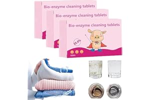 PELINUAR Tabletas de limpieza bio-enzimas multifuncionales, sal explosiva de bio-enzimas, lavado activo de enzimas biológicas, potentes tabletas de limpieza de bio-enzimas para eliminar manchas para ropa,