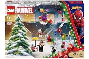 LEGO Marvel Spider-Man Kalendarz adwentowy 2024, Małe Zabawki dla Dzieci do Zbudowania z Superbohaterami, Pomysł na Prezent Świąteczny i na Mikołajki dla 7-latka, dla Chłopca i Dziewczynki, 76293