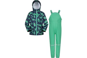 Mountain Warehouse Raindrop Kids Waterproof Jacket & Trousers Set - Breathable & Lightweight Rain Coat & Pants with Side Pockets - Spring Summer, Walking & Outdoors