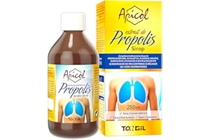 TONGIL Sirop Toux Seche et Grasse à la Propolis, Bourgeons de pin et Échinacée - Contre la mucosité et les glaires - Sans édulcorants et sans conservateurs - Flacon 250 ml d'Apicol Api-Nature