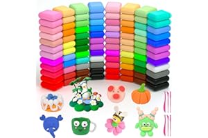 AUAUY Air Dry Clay, 96 sztuk ultralekkiej gliny modelarskiej z 6 narzędziami do rzeźbienia, samoutwardzalna magiczna glina do zabawy, nietoksyczna, najlepsze prezenty dla dzieci