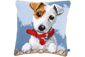 Vervaco Kit de cojín de Punto de Cruz: Jack Russell, NA, 40 x 40 cm