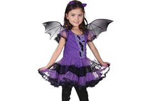 GEMVIE Costume da vampiro per cosplay Halloween carnevale serata tutù per bambine 3-12 anni Violet 3-4 Anni