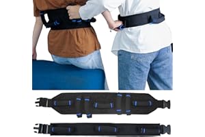Leetye Mei Gait Belt Transfer Belts for Seniors with 7 Handles, Gate Belt for Elderly Lift Belts with Quick Release Buckle Anti-Slip Function Prevents Patient from Shifting More Effectively