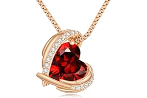 CDE Collier pour Femme Pendentif Coeur, Cristaux Bijoux Cadeau pour Fête Des Mères Anniversaire Cadeau de Noël Saint Valentin