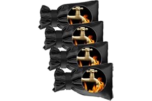 Wohohoho 4pcs Black Outside Tap Covers for Winter, Large Outdoor Tap Cover Insulated Protector, Waterproof Thickened Thermal Tap Jacket Protects Your Tap from Freezing Bursting
