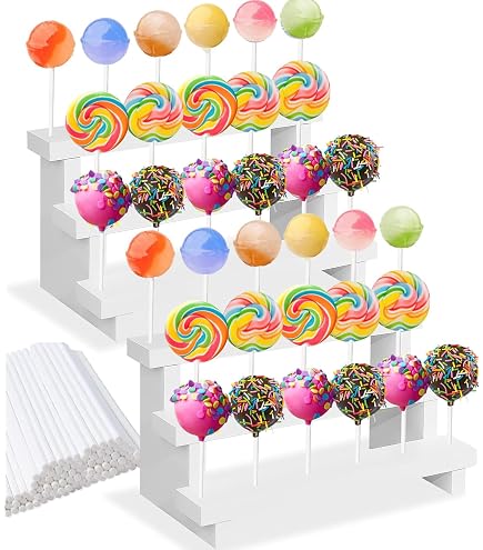 Supporto Per Cake Pop Umbapa – 2 Basamenti Extra Larghi Con 50 Bastoncini, Montaggio Facile, Perfetto Per Decorare E Presentare, Regalo Per Feste