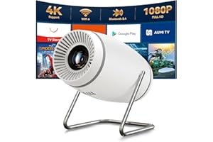DOINGDO Vidéoprojecteur 4K Mini Projecteur Portable WiFi 6 BT 5.4, Projecteur Video avec Auto Keystone, 130 Pouces, 180° Rotation Compatible avec HDMI/TV Stick/USB/PS5 [App Intégrée]