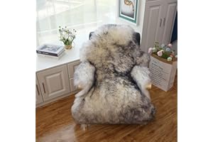 Altlue Real Genuine Sheepskin Rug Natural Sheepskin Throw Real Full Sheepskin Rugs Fluffy Fur Rug Authentic Sheepskin Seat Covers For Chairs Sheepskin Seat Pads Cushion (70X100cm)