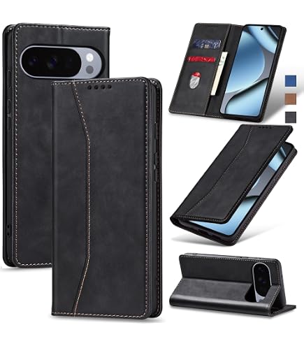 Custodia Portafoglio Per Google Pixel 10 Pro XL | Pelle PU, RFID, Cinturino E Anello Magnetico - 3