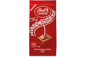 Lindt - Sachet de Carrés individuels LINDOR - Chocolat au Lait, 188g