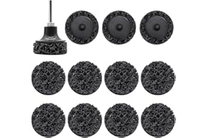 YDHfdc 12 Stück 2 inch CSD Scheibe Bohrmaschine 50mm Reinigungsscheiben Set mit Stangen Grobschleifscheibe Nylongewebe Scheibe für Oberfläc Polieren Rostentfernung (Schwarz)