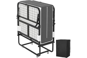 ‎CAIYUN CAIYUN Klappbett 80x190cm Erwachsene mit ca.13CM Matratze aus Gedächtnisschaum Gästebett Klappbar Metallrahmen Klappbetten mit Rollen Reisebett Faltbares Metallbett Stabil bis 200 kg belastbar