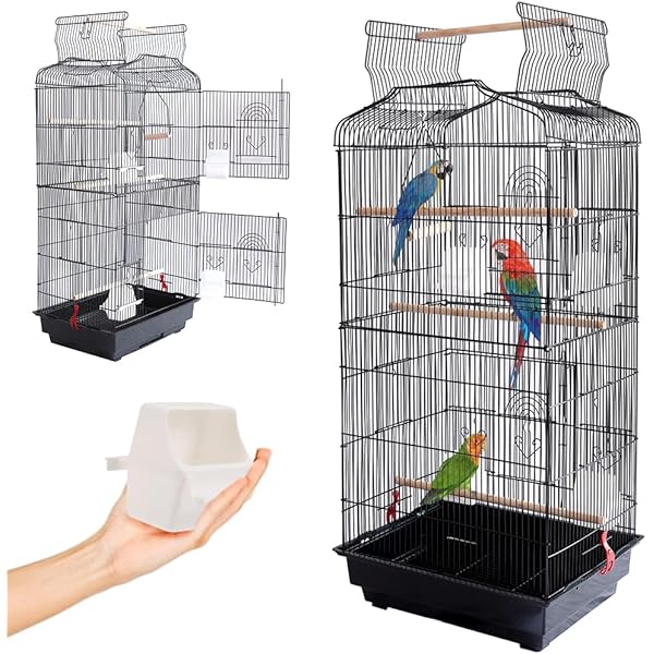 Gabbia Per Uccelli Grandi Dimensioni 95x43x61cm - Con Ruote, Per Pappagalli E Ninfe - Foto 2