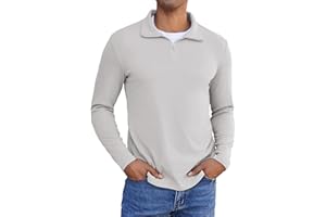 COOFANDY Sudadera Polar de Microfibra para Hombre con Media Cremallera, Chaqueta de Manga Larga para Otoño e Invierno