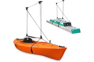 StoreYourBoard Garage Storage Decke Riemenscheibe System 2 Pack, Kajak Kanu Ladder Lift, Heavy Duty Holds 68 kg