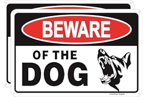 Lot de 2 panneaux d'avertissement « Beware of Dog », 20x30 cm, en aluminium réfléchissant, facile à monter, résistant aux UV, encre durable, utilisation en extérieur ou en intérieur
