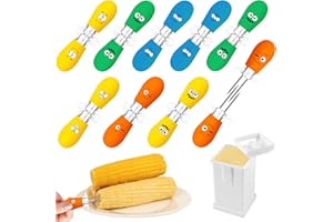 AUGSUN Maiskolben Spieße, 18 Stück Maiskolben Halter Bunte Mais Spieße mit Butterverteiler Edelstahl Maiskolben Spieße für Grillen Picknick Küche Gartenparty
