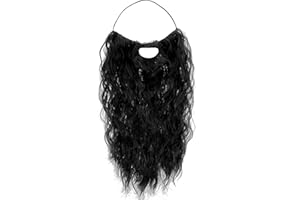 YOLEV Disfraz de barba falsa, bigote, barba, bigote, barbas falsas, Papá Noel, bigotes largos para Halloween, fiestas, disfraces, Navidad, color marrón