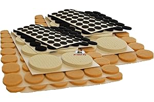 all-around24 248 filcowych ślizgaczy do mebli, ślizgacze do krzeseł, podkładki podłogowe do ochrony podłogi, ochrona przed zadrapaniami – samoprzylepne w zestawie 10/15/20/40 mm (filc, 248 sztuk)