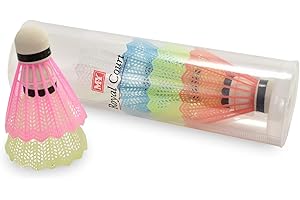 royal court 6 Badminton Shuttlecocks - Multi Colour Plastic & Nylon Shuttle Cocks