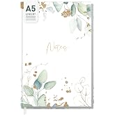 Trendstuff by H&auml;fft&reg; Blattgold A5 Ruled Journal Notebook | Personal Journal, Idea Notebook, Writing Notebook, 124 Lined Pages