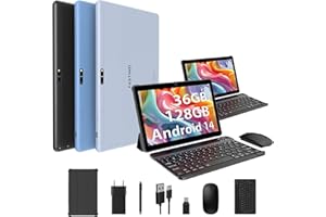 FASTWD Tablet 10 Zoll Android 14 Tablet mit 5G WiFi36GB RAM+128GB ROM(1TB TF),8MP+13MP,8000mAh,mit Tastatur,Maus,Holster,Stift,Blau