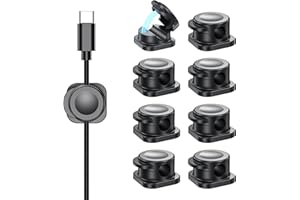 GuMosh [6 Pack] Clips Câble, Magnetique Organisateur de Cable, Organisateur Câble avec Auto-adhésifs, Magnetic Cable Clips, Support Cable pour Maison, Bureau Range Cable Management - Noir